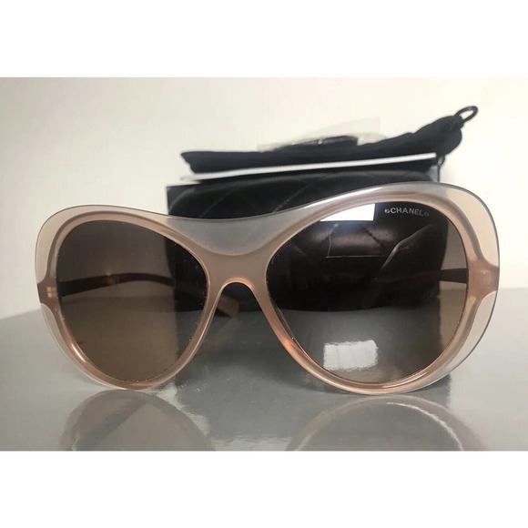 CHANEL Sunglasses Oversized Oval Style 5389 Light Brown Fall Sunnies - Picture 11 of 16